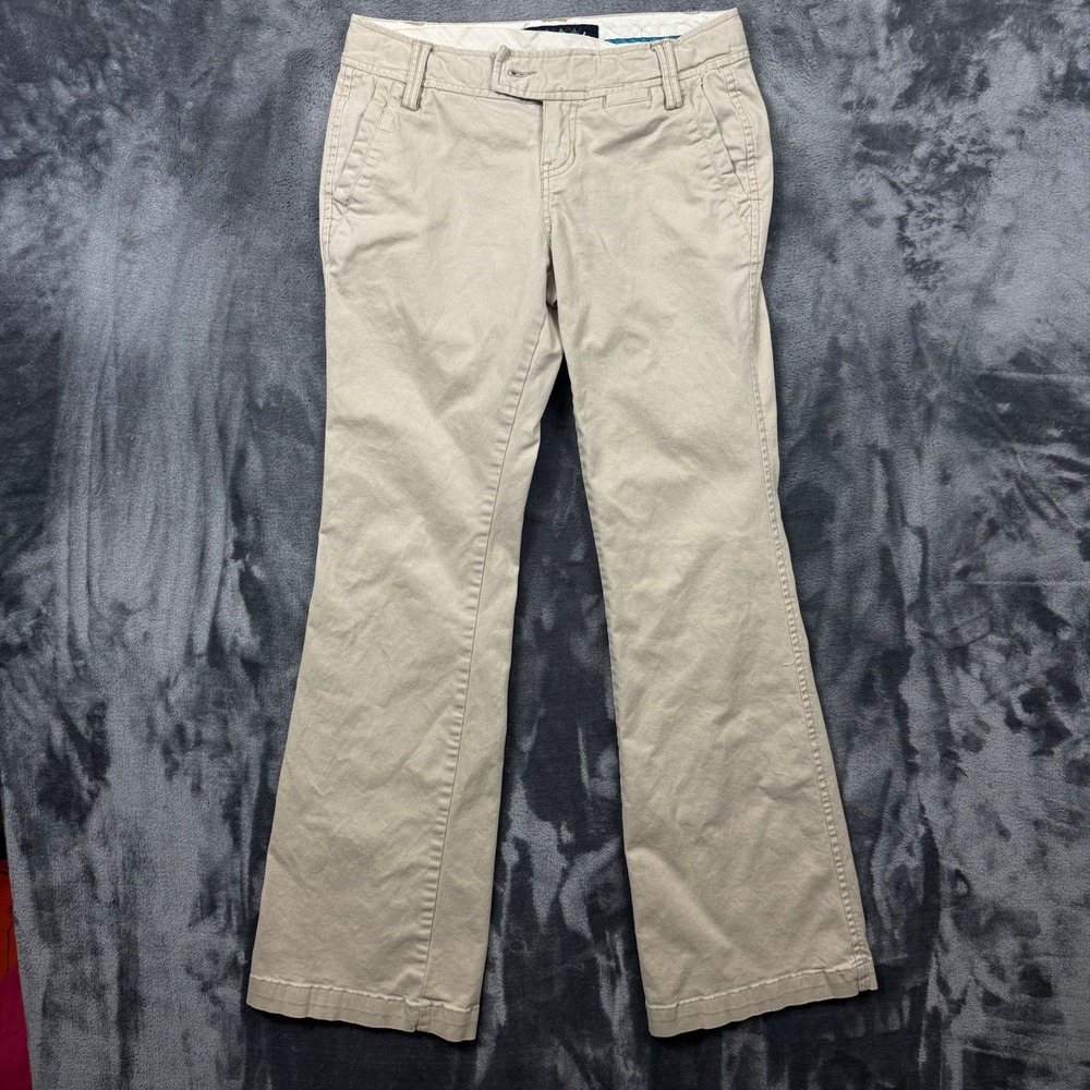 Aeropostale Khaki Pants Womens 3/4L Tan Excellent Flare Leg Stretch Chino